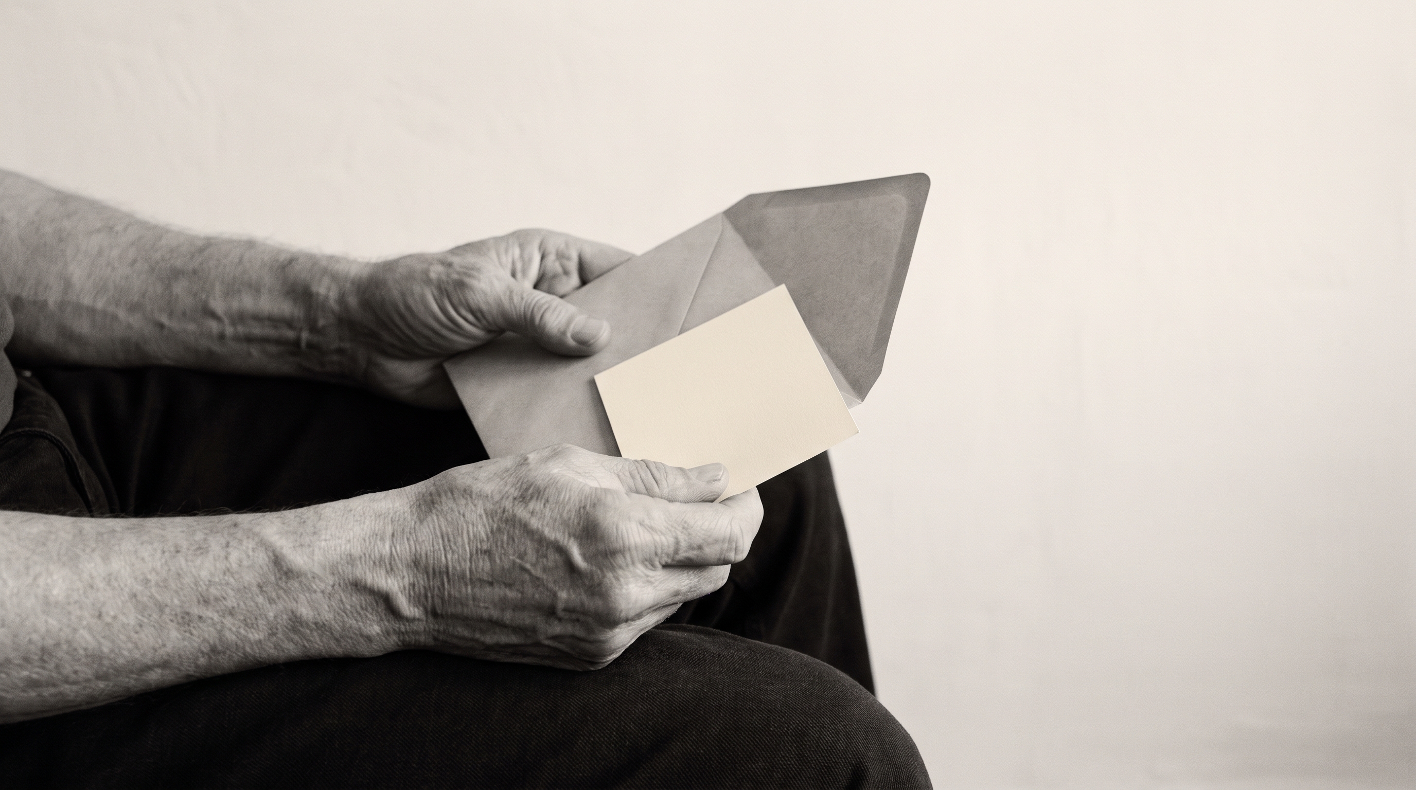 Hands holding an open envelope